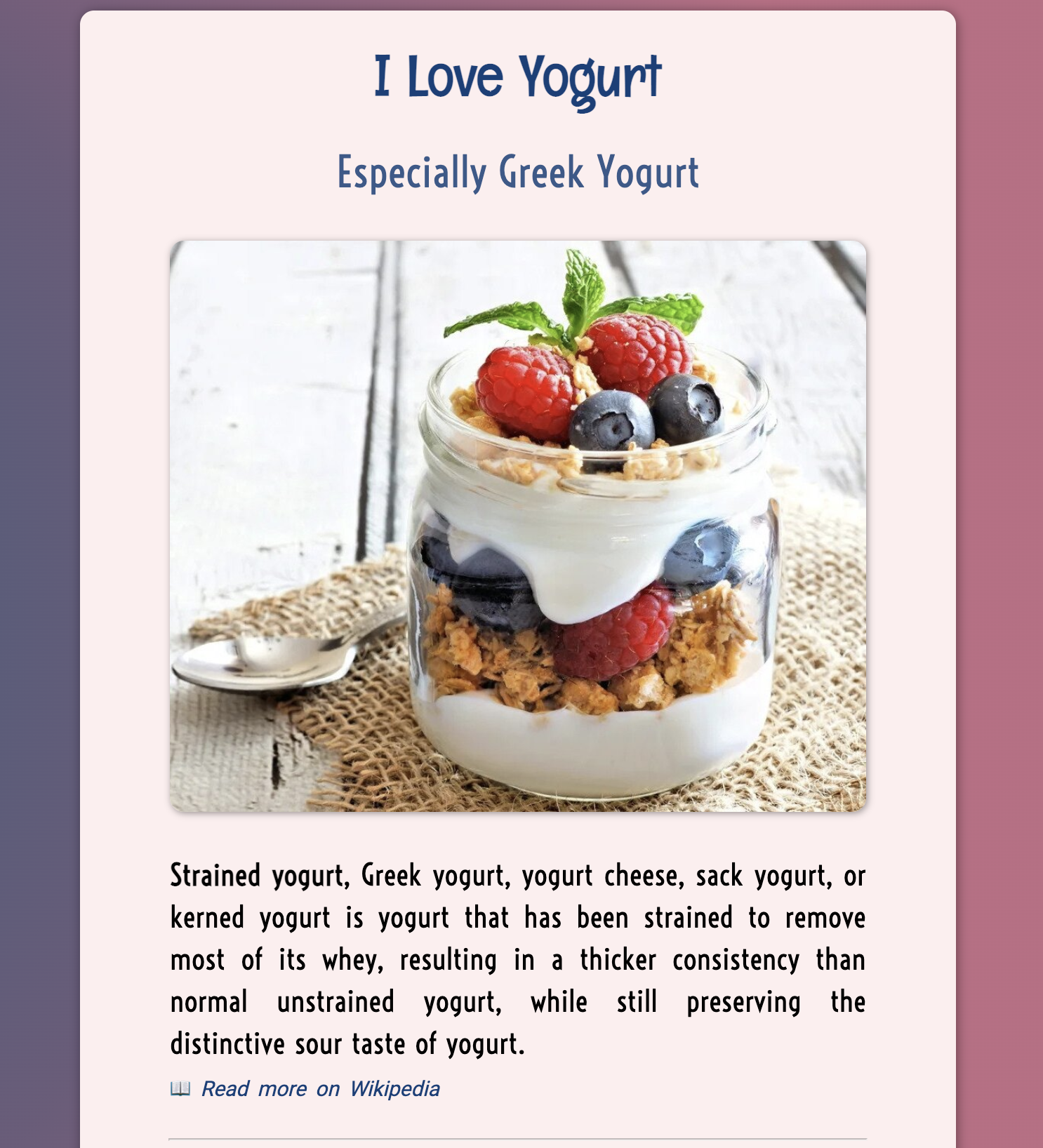 yogurt project